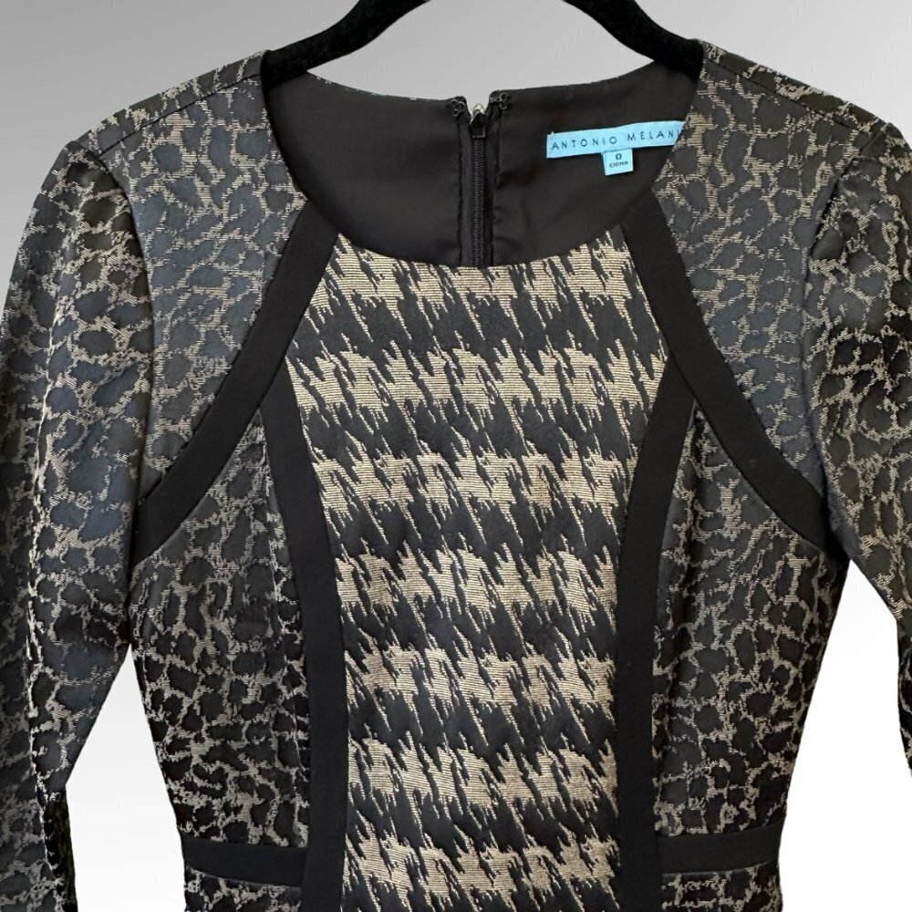 Antonio Melani Animal Print Fitted Dress  Size 0 - Picture 2 of 6